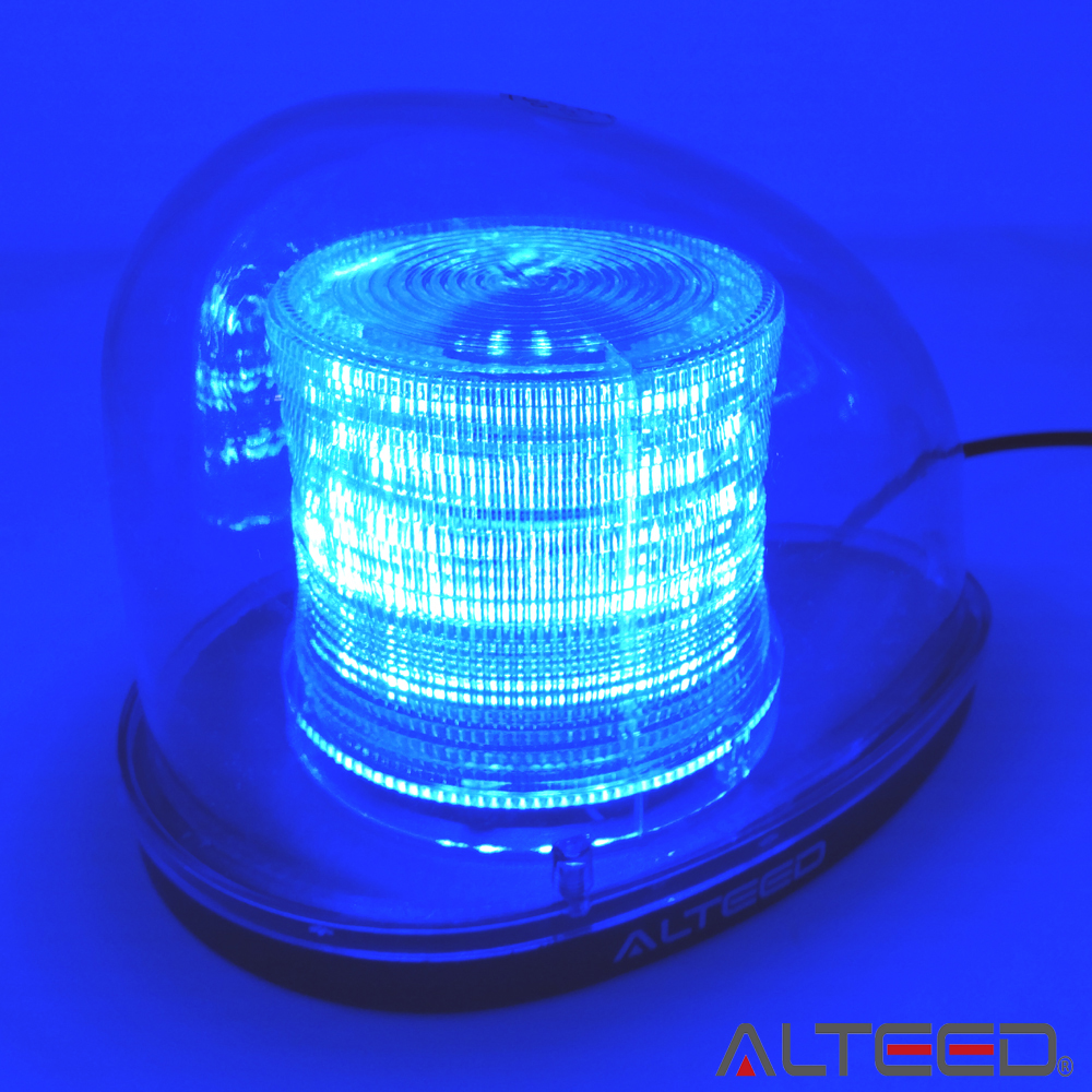 ALTEED / 流線型LED回転灯/2重レンズカバー/全灯点灯等7パターンアクションパトランプ 12V/24V 青色発光